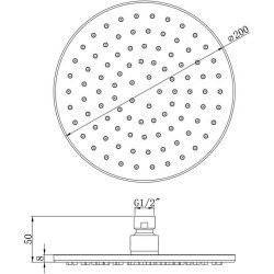 Ajax Chrome 200mm Round Brass Showerhead