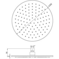 Ajax Chrome 250mm Round Brass Showerhead