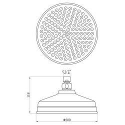 Ajax Chrome 200mm Round Traditional Showerhead