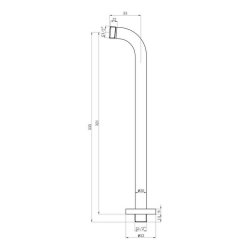 Ajax Chrome 335mm Round Shower Arm