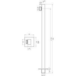 Ajax Brushed Brass 405mm Square Shower Arm