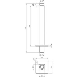 Ajax Chrome 180mm Square Ceiling Arm