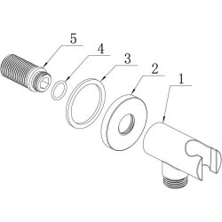 Ajax Chrome Round Handset Wall Bracket with Wall Outlet