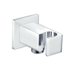 Ajax Chrome Square Handset Wall Bracket with Wall Outlet