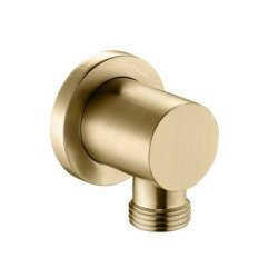 Ajax Brushed Brass Round Wall Outlet Elbow