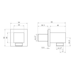 Ajax Chrome Square Wall Outlet Elbow