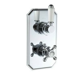 Ajax Beelsby Chrome Traditional Thermostatic Single Outlet Twin Shower Valve