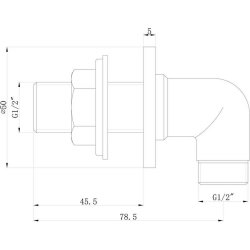 Ajax Chrome Traditional Wall Outlet Elbow