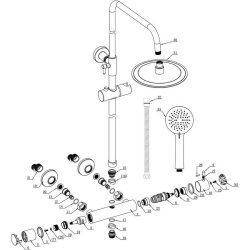 Ajax Wraby Round Thermostatic Bar Mixer Shower with Overhead Kit in Chrome