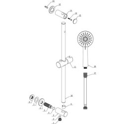 Ajax Chrome Round Premium Slider Rail Kit with Outlet Elbow and 3 Mode Shower Handset