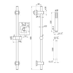 Ajax Round Concealed Valve Head and Arm Shower Pack in Brushed Brass