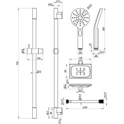 Ajax Barrow Round Single Outlet Twin Shower Valve with Riser Kit in Chrome