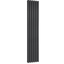 Reina Neva Vertical Anthracite Mild Steel Designer Double Radiator 1800 x 354mm