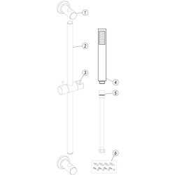 Ajax Brushed Brass Round Slider Rail Kit