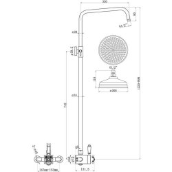 Ajax Beelsby Concentric Single Outlet Shower Valve and Overhead Kit in Chrome