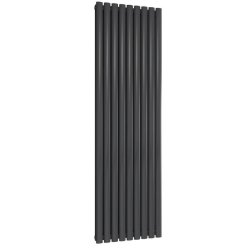 Reina Neva Vertical Anthracite Mild Steel Designer Double Radiator 1800 x 531mm