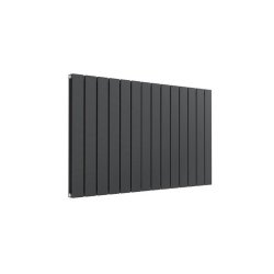 Reina Flat Horizontal Anthracite Mild Steel Designer Double Radiator 600 x 1032mm