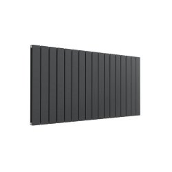 Reina Flat Horizontal Anthracite Mild Steel Designer Double Radiator 600 x 1254mm