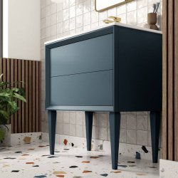 Ajax Yarborough 615mm Matt Storm Blue Wall Hung Vanity Unit