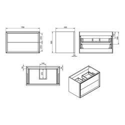 Ajax Yarborough 815mm Matt Clay Wall Hung Vanity Unit