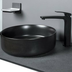 Ajax Hainton 355mm Black Round Ceramic Countertop Basin