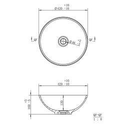 Ajax Swallow 410mm Round Ceramic Countertop Basin