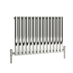 Reina Nerox Horizontal Polished Stainless Steel Single Designer Radiator 600 x 413mm