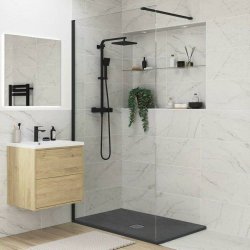 Ajax Slate Grey 1200 x 900mm Rectangular Ultra Slim Anti Slip Shower Tray