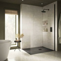 Ajax Slate Grey 1200 x 900mm Rectangular Ultra Slim Anti Slip Shower Tray