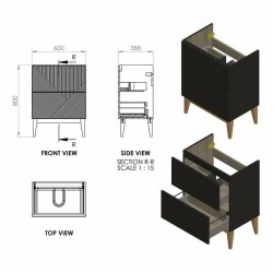 Ajax Irby 615mm Matt Oat Floor Standing Vanity Unit