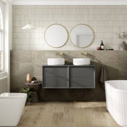 Ajax Yarborough 1200mm Matt Clay Wall Hung Vanity Unit and Worktop