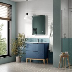 Ajax Irby 815mm Matt Smoke Blue Floor Standing Vanity Unit