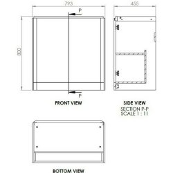 Ajax Ferriby 805mm White Gloss Floor Standing Vanity Unit