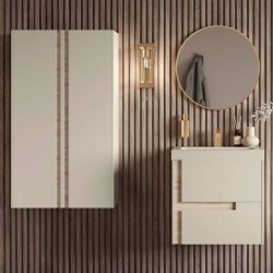 Ajax Brocklesby 805mm Matt Cotton Wall Hung Vanity Unit with Resin Basin