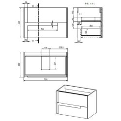 Ajax Brocklesby 805mm Matt Cotton Wall Hung Vanity Unit with Resin Basin