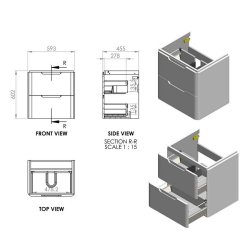 Ajax Ferriby 605mm White Gloss Wall Hung Vanity Unit