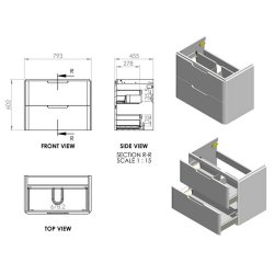 Ajax Ferriby 805mm White Gloss Wall Hung Vanity Unit