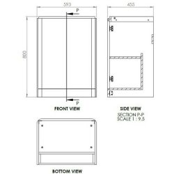 Ajax Ferriby 605mm White Gloss Floor Standing Vanity Unit