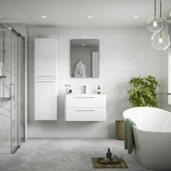 Ajax Humberston 610mm White Gloss Wall Hung Vanity Unit