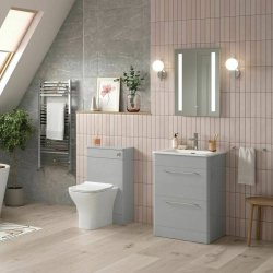 Ajax Humberston 610mm Grey Gloss Floor Standing Vanity Unit