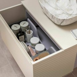 Ajax Barnoldby 800mm Matt Cotton Wall Hung Vanity Unit with Worktop