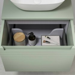 Ajax Barnoldby 600mm Matt Willow Green Wall Hung Vanity Unit with Worktop