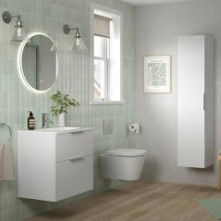 Ajax Somercotes 610mm Matt White Wall Hung Vanity Unit