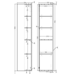 Ajax Somercotes 350mm Matt Latte Wall Hung Tall Storage Unit