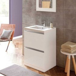 Ajax Brookenby 615mm White Gloss Floor Standing Vanity Unit