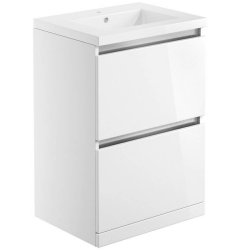 Ajax Brookenby 615mm White Gloss Floor Standing Vanity Unit