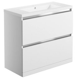 Ajax Brookenby 815mm White Gloss Floor Standing Vanity Unit