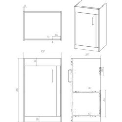 Ajax Elsham 510mm White Gloss Floor Standing Vanity Unit