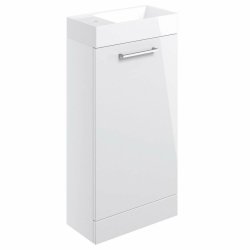 Ajax Walesby 410mm White Gloss Floor Standing Vanity Unit