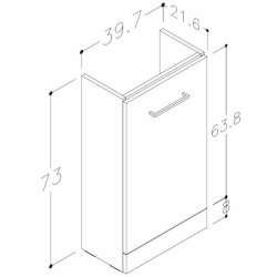 Ajax Walesby 410mm White Gloss Floor Standing Vanity Unit